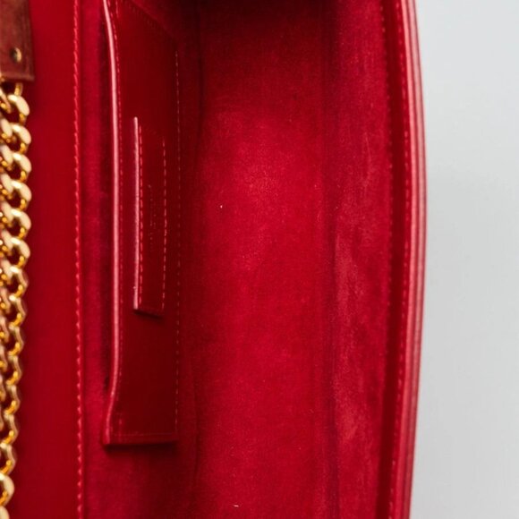 Yves Saint Laurent Red Leather Monogram Medium Kate Tassel Bag - Picture 8 of 12